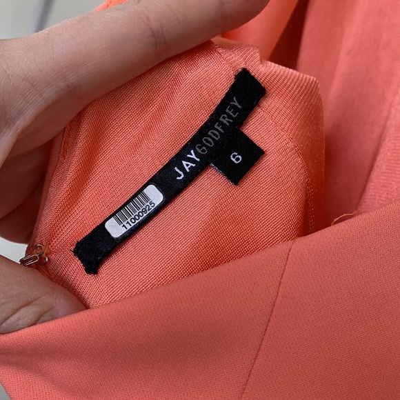 JAY GODFREY BENIOFF MINI DRESS PAPAYA 6 - Picture 7 of 8